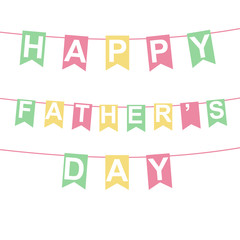 Happy Fathers Day greeting. Photo frames hanging on a rope with clothespins vector
