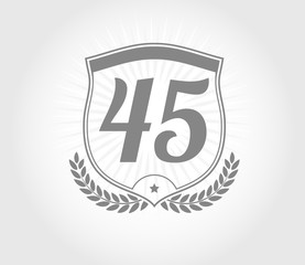 45 shield number design