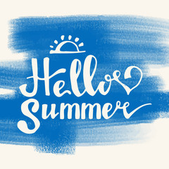 Watercolor  watermelons and lettering hello summer