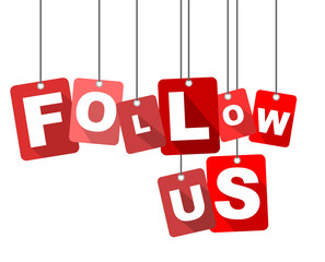 follow us, red vector follow us, flat vector follow us, background follow us