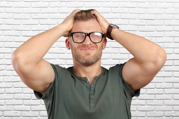 Man regretting something