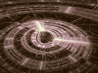 Abstract technology disk - digitally generated image