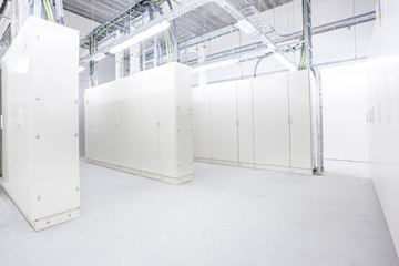 room with electrical boxes
