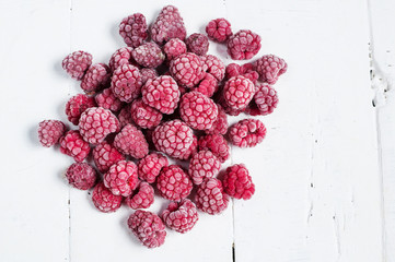 Summer fresh berries, healthy food, white wooden background.