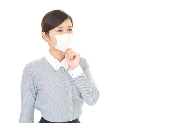 風邪に罹患した女性