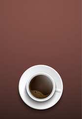 Design coffee banners, a top view of a cup of coffee
