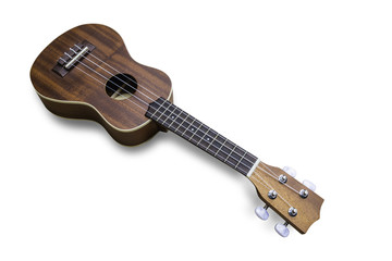 Fototapeta na wymiar Vintage ukulele on white isolated.
