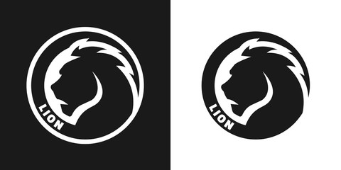 Obraz premium Silhouette of an lion, monochrome logo.