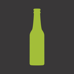 Grren beer bottle vector icon