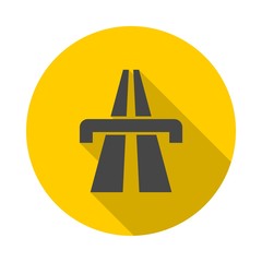 Highway icon with long shadow