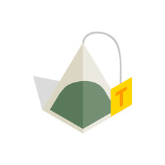 Teabag icon in isometric 3d style on a white background