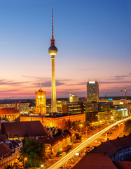 Skyline Of Berlin in the evening - obrazy, fototapety, plakaty
