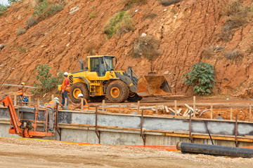 Paving a new road.