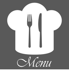Fototapeta premium Das Menü mit grauem Hintergrund