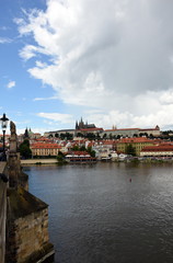 Fototapeta na wymiar Prague Charles Bridge and view of the City, Czech Republic