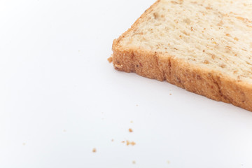 Organic bread on the white background, Bread isolation,Wheat