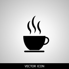 Simple vector coffee icon isolated on white background