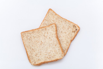 Organic bread on the white background, Bread isolation,Wheat