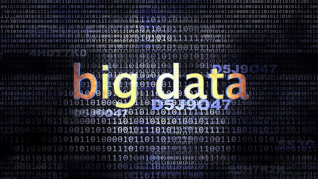 The words Big Data in front of a digital background representing executable code.

