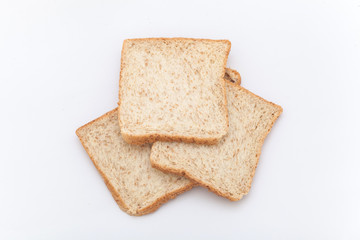 Organic bread on the white background, Bread isolation,Wheat