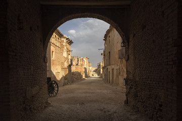 Ruinas del pueblo de Belchites destruido por los bombardeos de la guerra civil Española