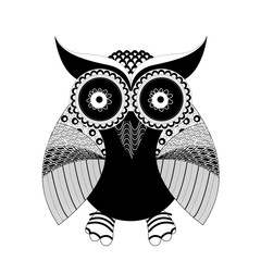 Owl Coloring Doodle Set Vector