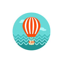 Fototapeta premium Hot Air Balloon icon. Summer. Vacation