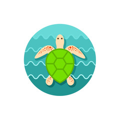 Sea turtle icon. Summer. Vacation