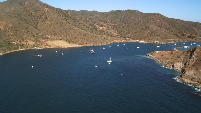 Over boats in a harbor on Santa Catalina. Shot in 2010.