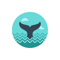 Whale tail icon. Summer. Vacation