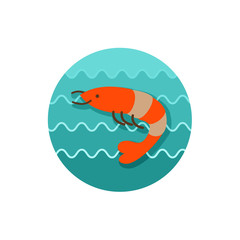 Shrimp icon. Prawn vector. Summer. Vacation