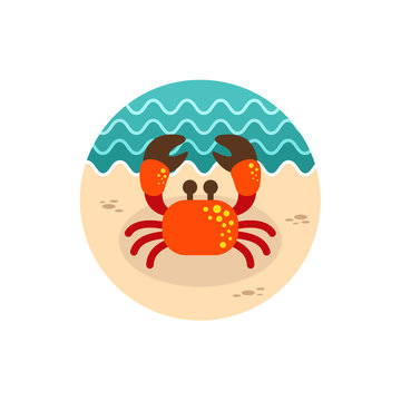 Crab icon. Summer. Vacation