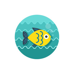 Fish icon. Summer. Vacation