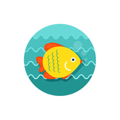 Fish icon. Summer. Vacation
