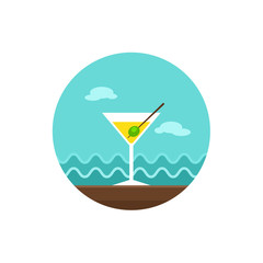 Martini. Cocktail icon. Summer. Vacation