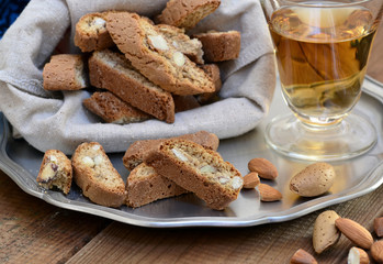 Cantuccini - Biscotti with Vin Santo on Silver Tablet / Foodstyling / Rustical 