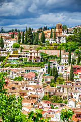 Granada - Albaicin Moorish quarter, Andalusia in Spain - obrazy, fototapety, plakaty