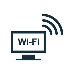 computer wi-fi icon on white background
