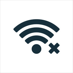 wi-fi lost connection icon on white background
