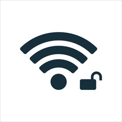 wi-fi password protection icon on white background