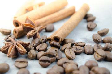 Tiles broken chocolate on a marble slab