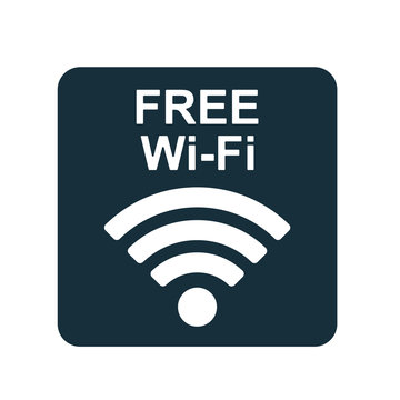 free wi-fi point icon on white background