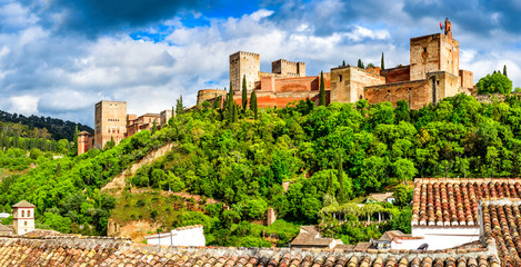 Granada - Alhambra, Andalusia, Spain - obrazy, fototapety, plakaty