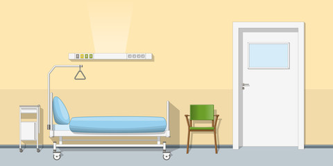 Illustration of a sickroom
