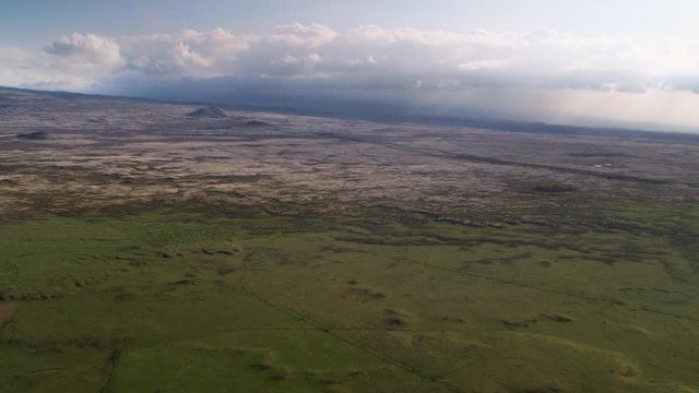 Flying above slopes of Mauna Loa, Hawaii. Shot in 2010.