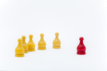 Battle chess on the white background, Little chess