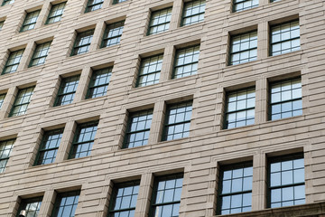 Perspective shot of brick building 