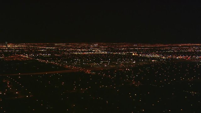 High view of sprawling Las Vegas at night. Shot in 2008.