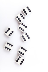 Dice on the white background, Dice isolation