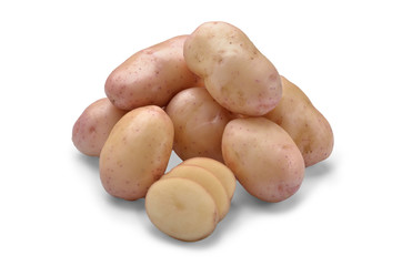 New potato isolated on white background close up